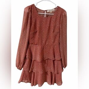 ROW A  Long Sleeve coral  Dress